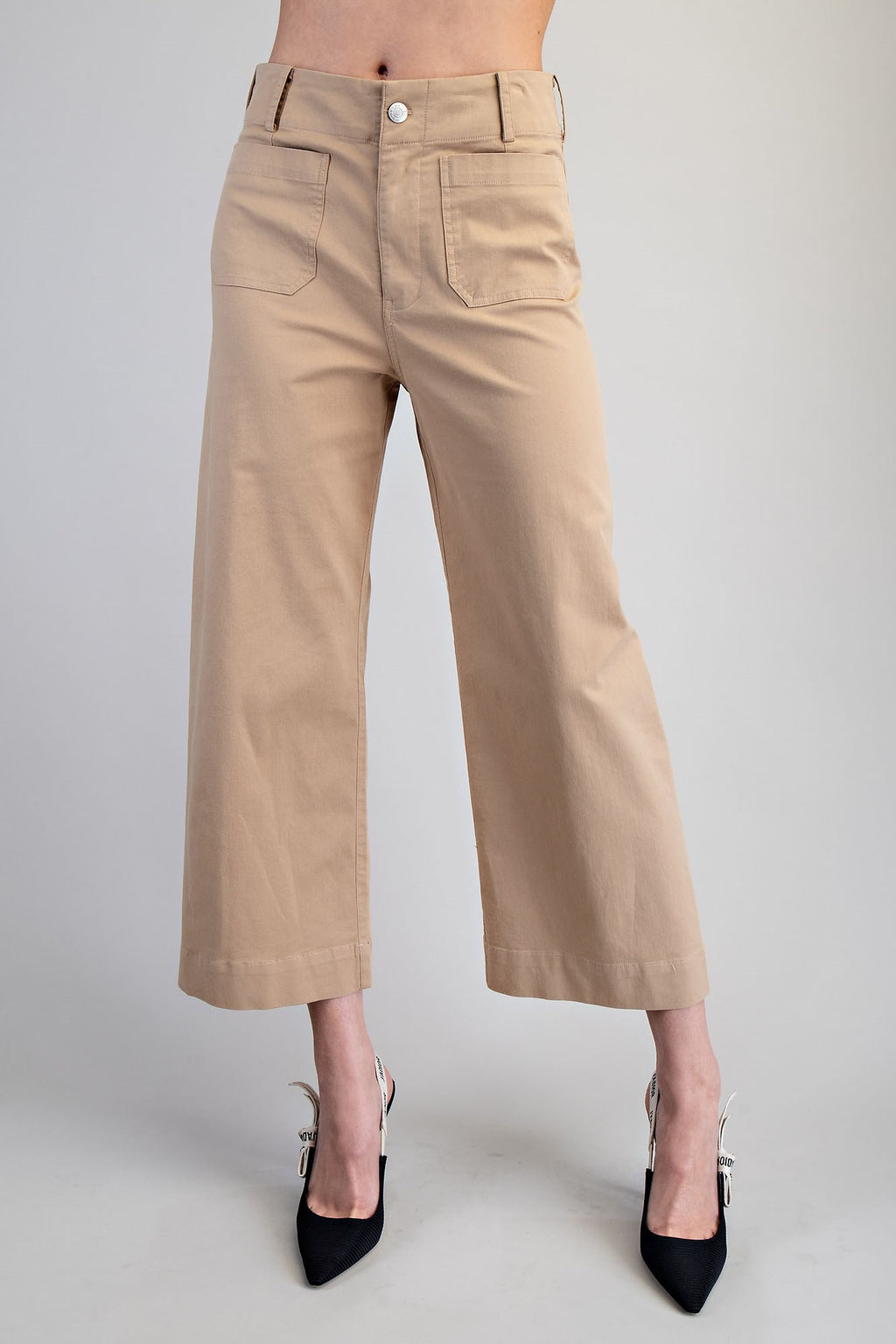 Solid Straight Leg Pants