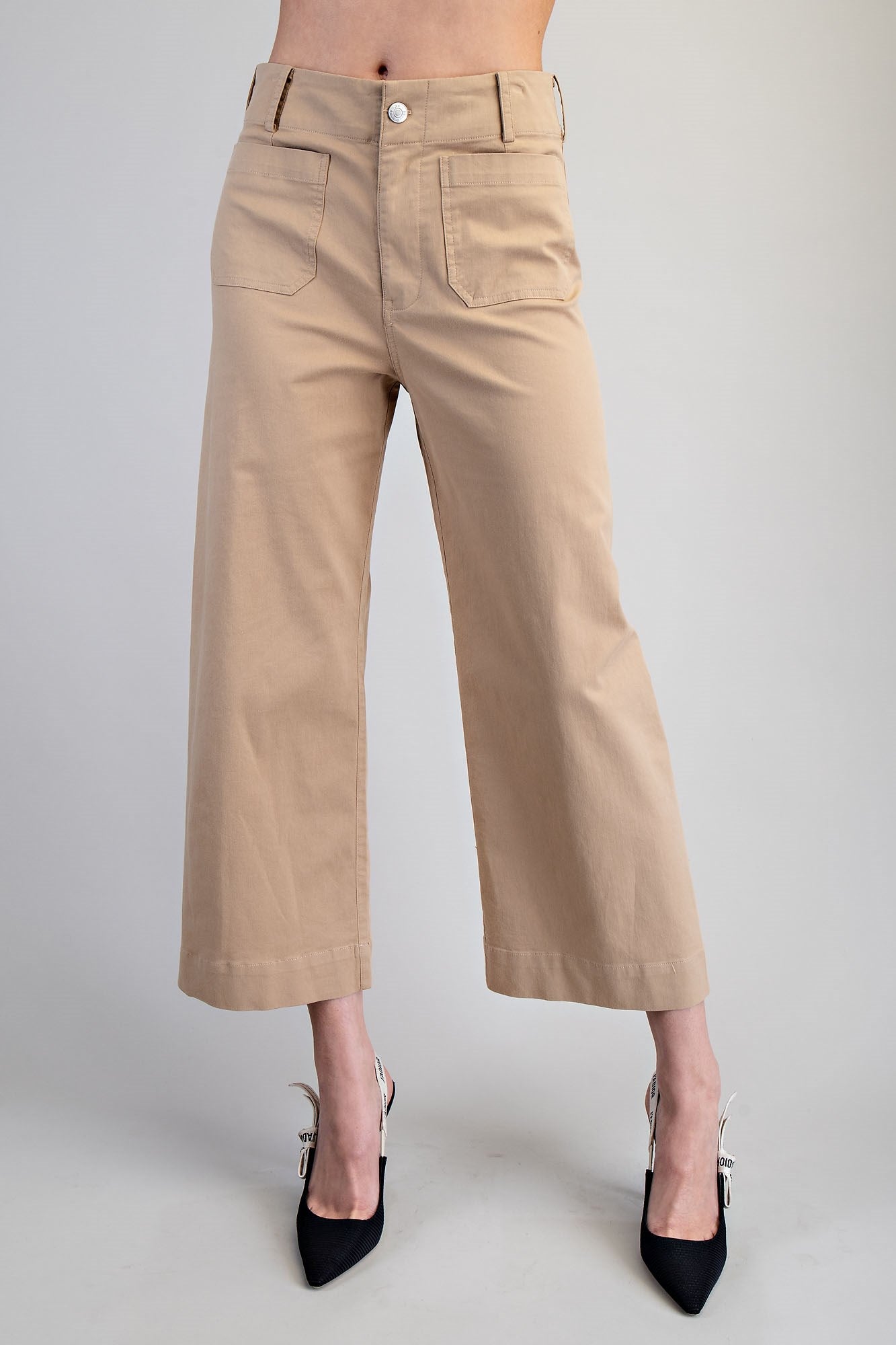 Solid Straight Leg Pants