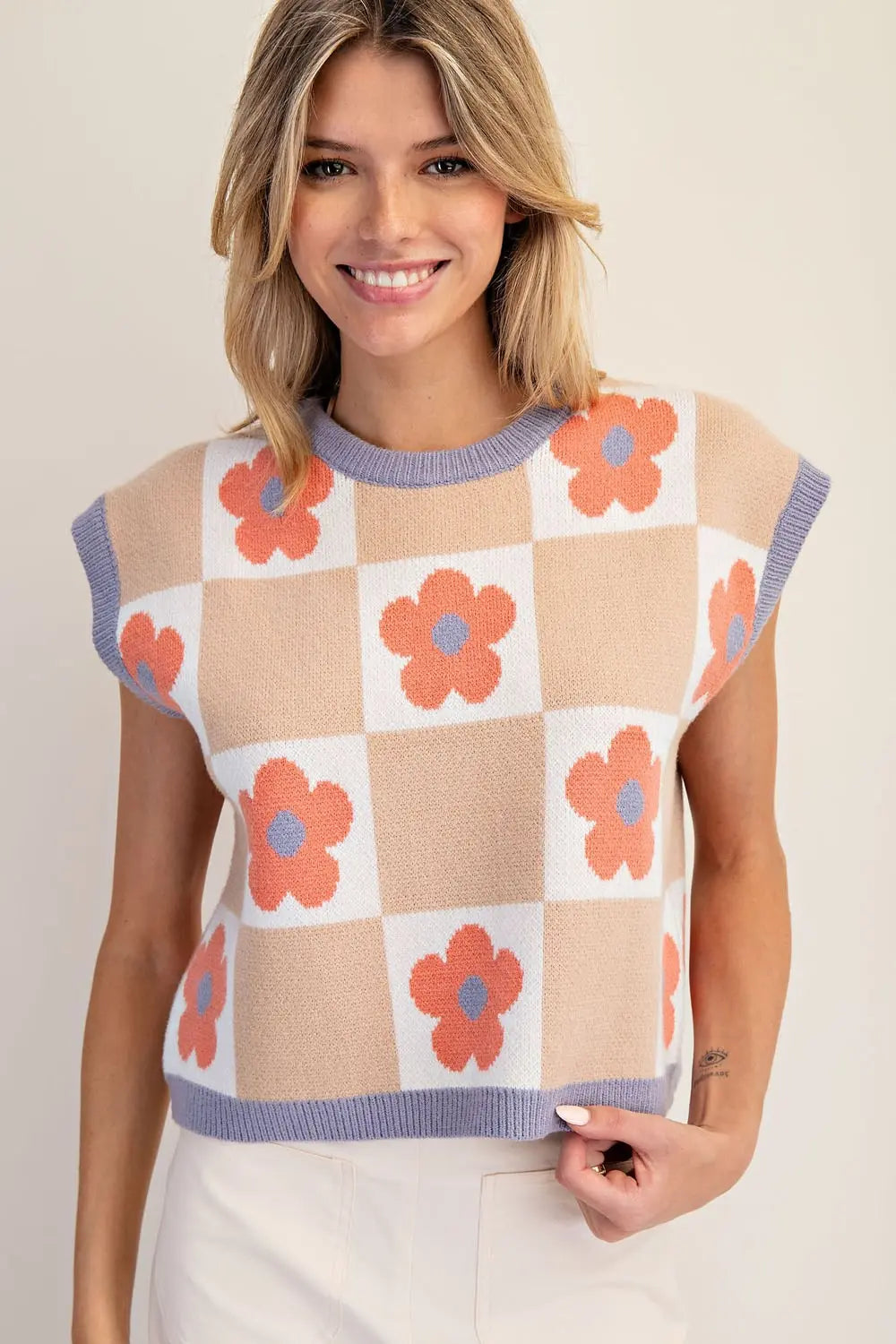 ee:some flowered checkered short sleeve