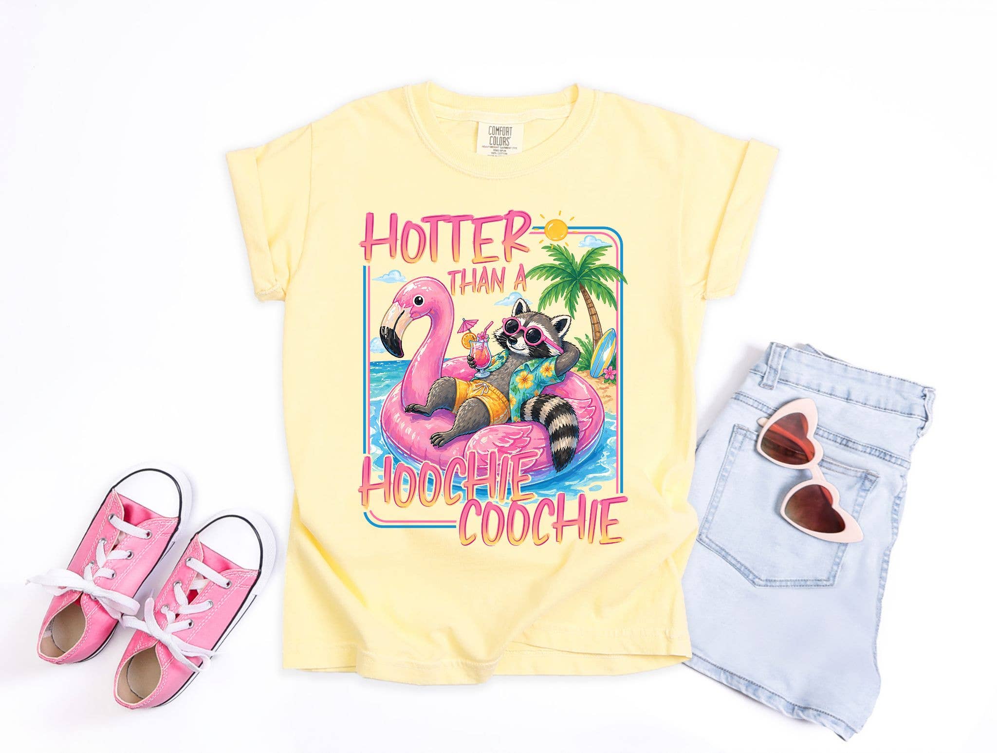 Hotter Than A  (Flamingo/Raccon) Graphic Tee