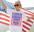 American Honey Stripes Graphic Tee White