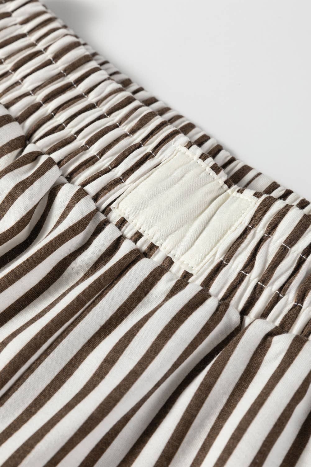 Stripe Elastic High Waist Pocketed Loose Pants (S-XL)