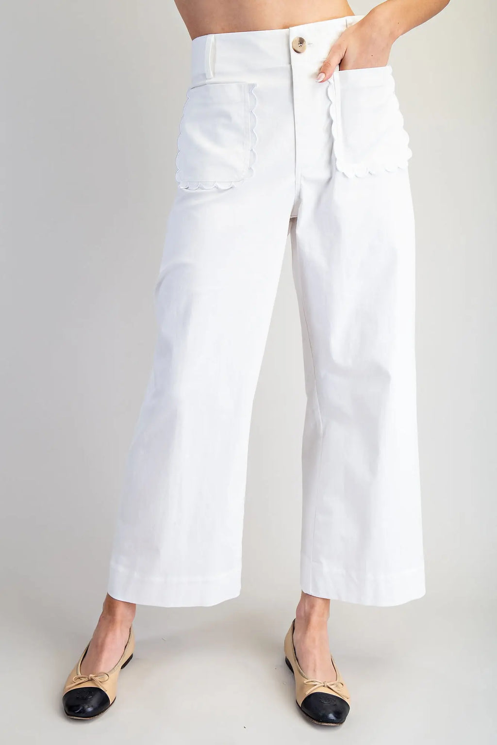 ee:some White Wide Leg Jeans