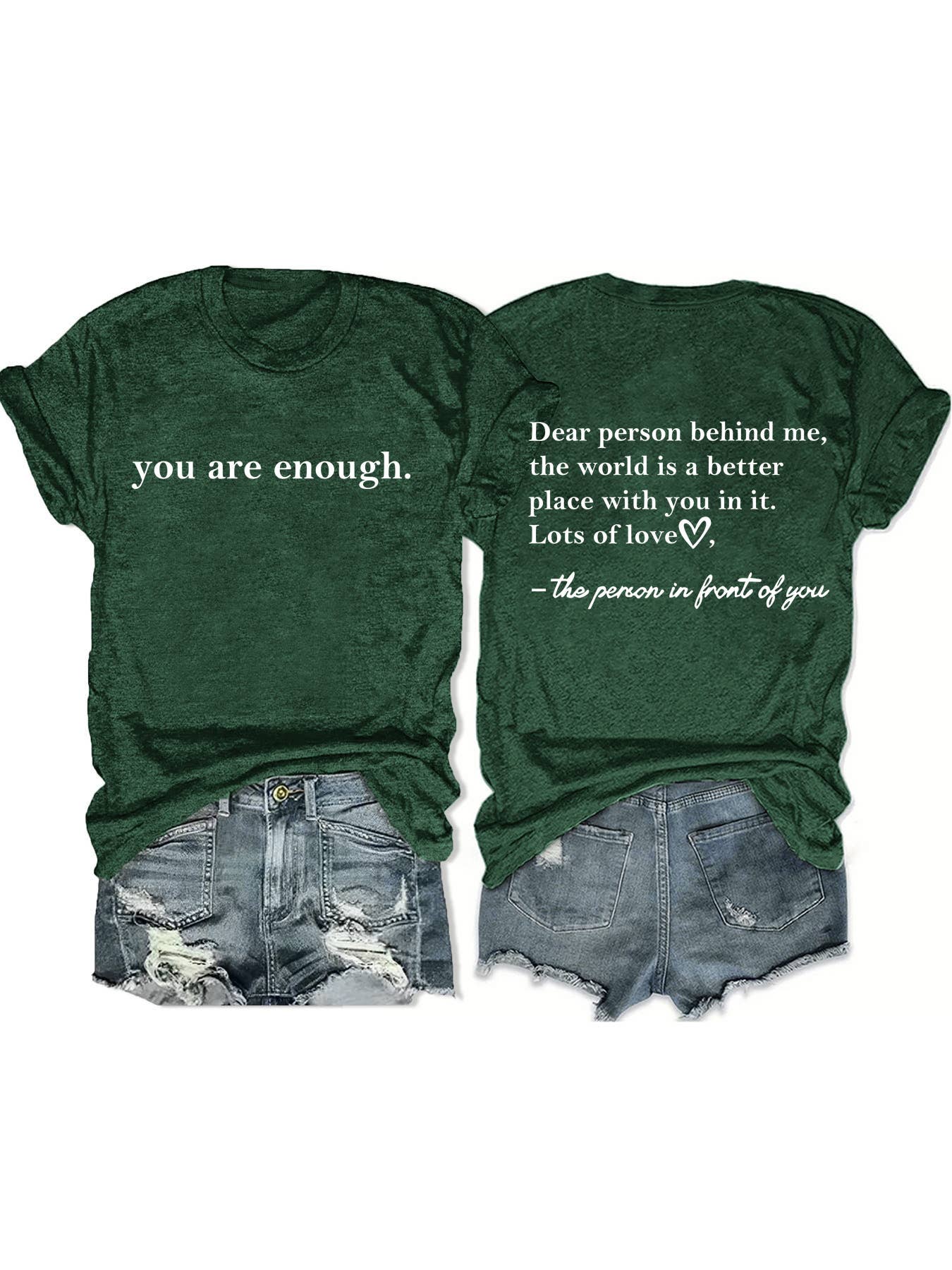You are enough slogan basic short sleeve t-shirt