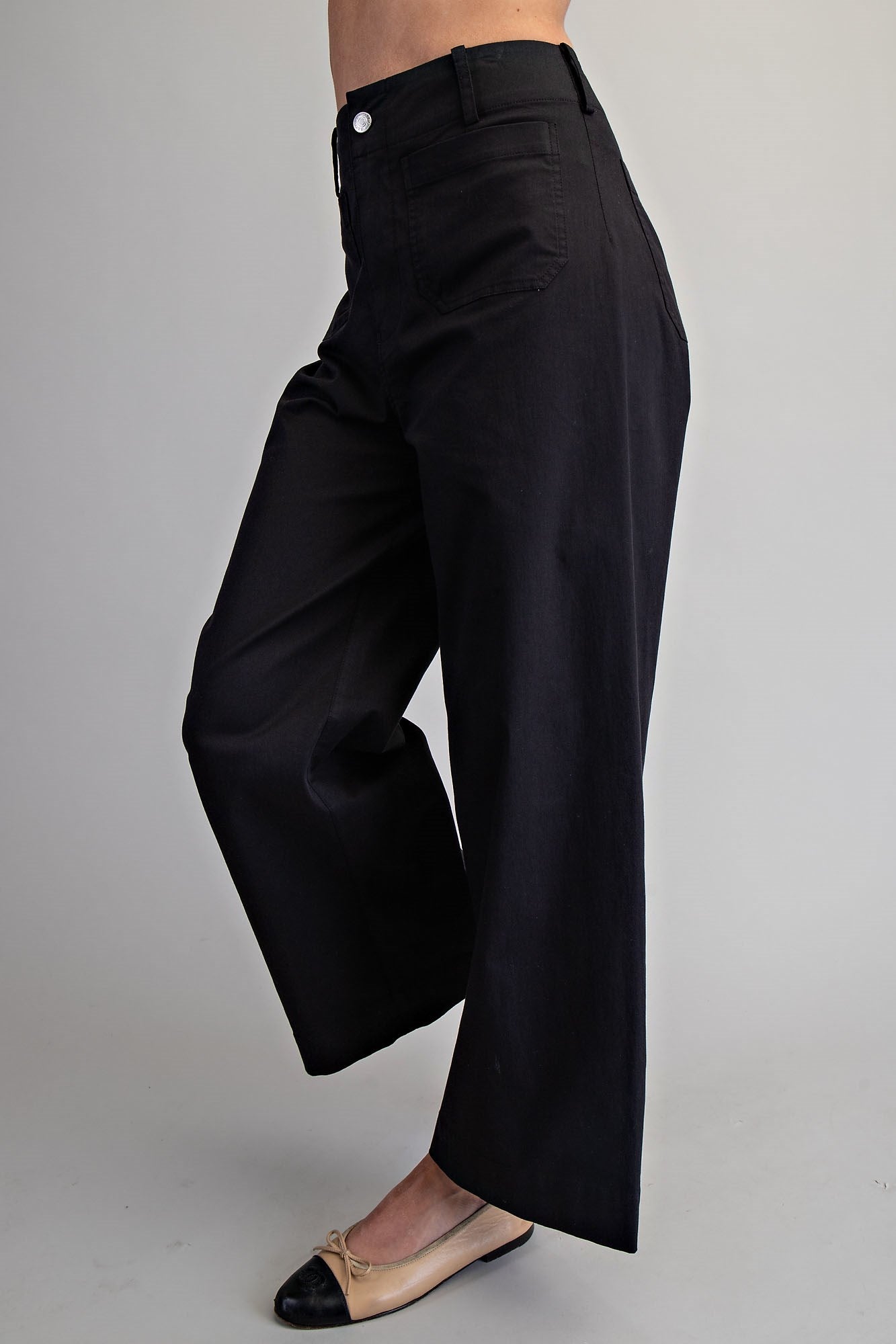 Solid Straight Leg Pants