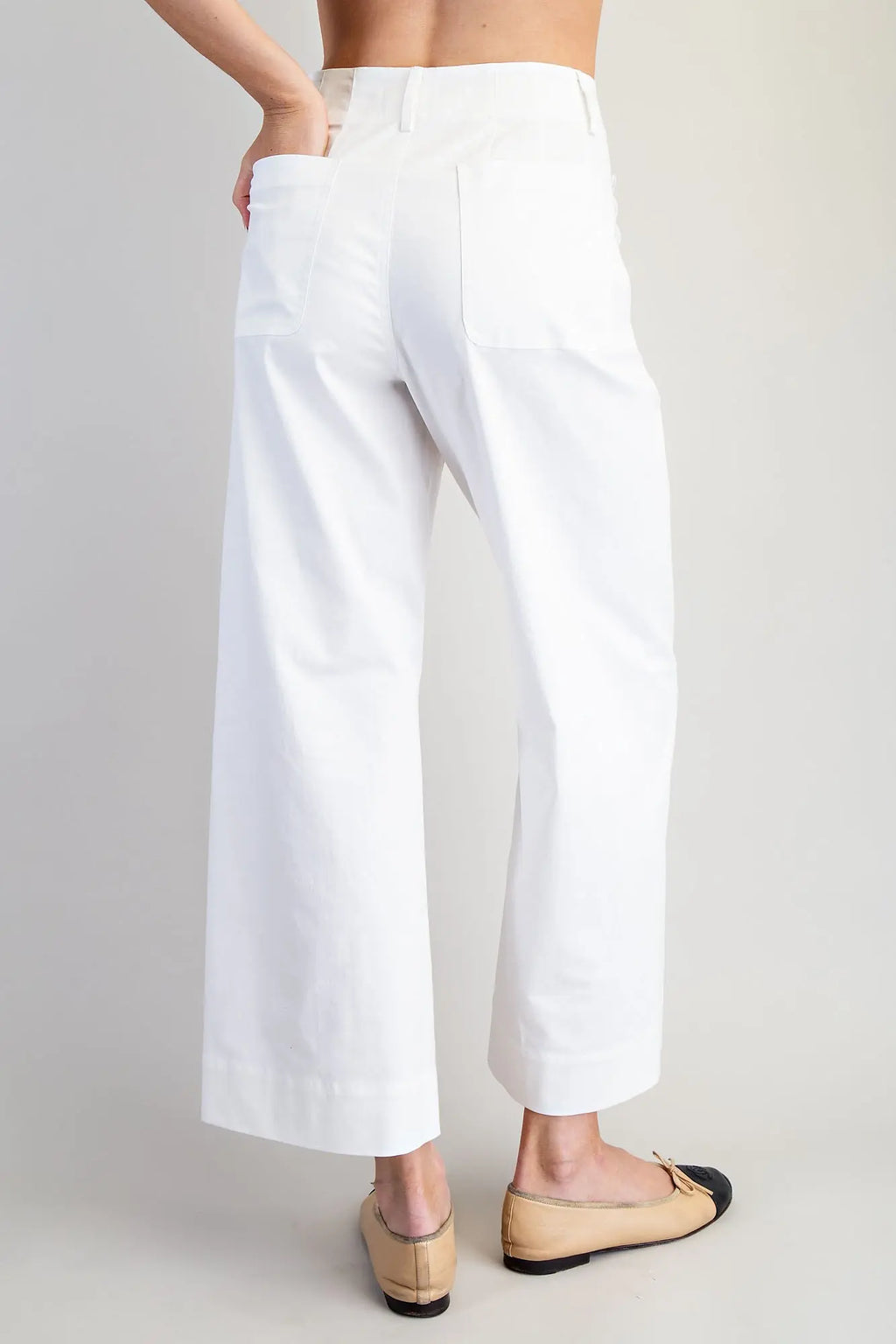 ee:some White Wide Leg Jeans