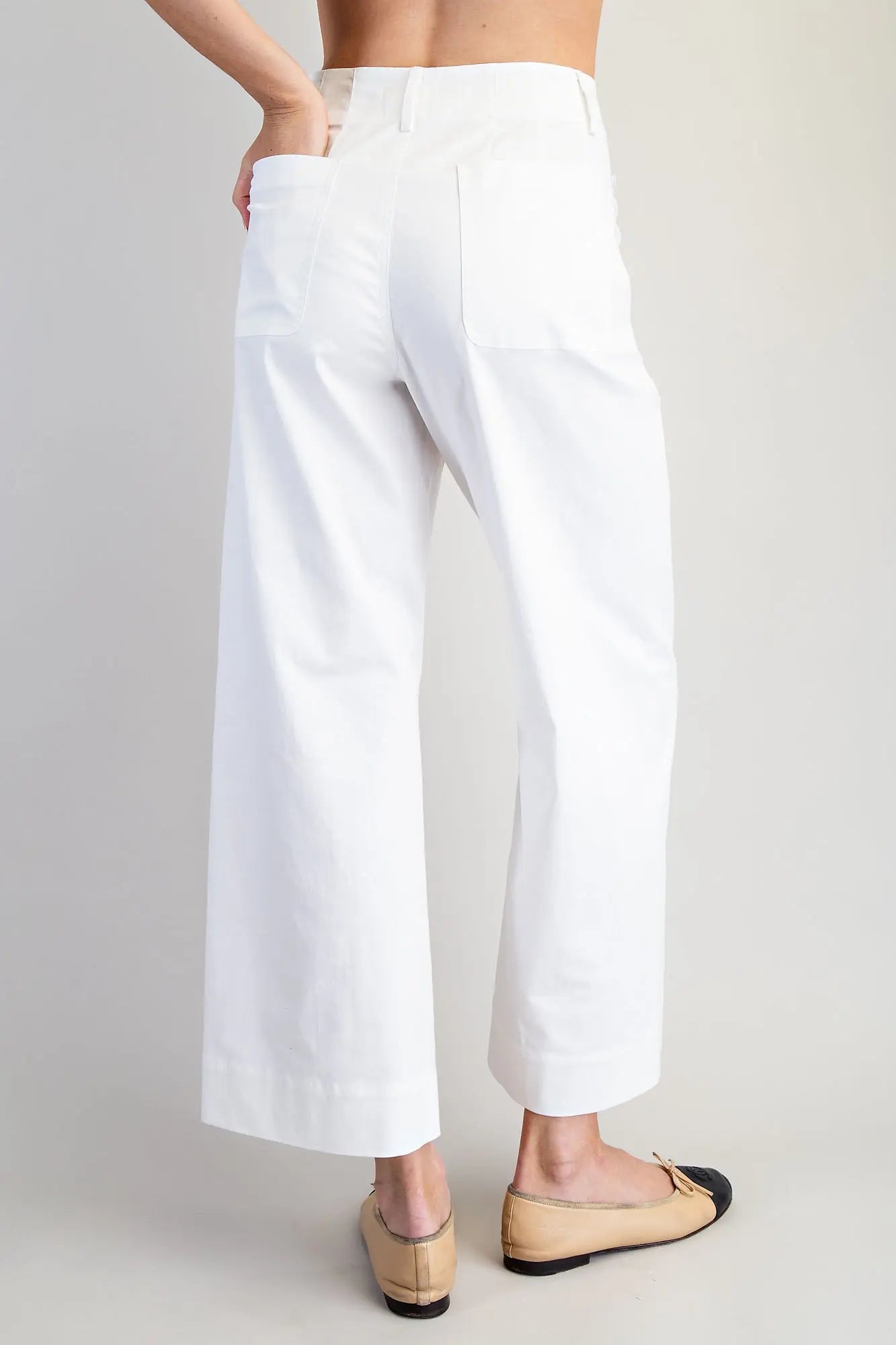 ee:some White Wide Leg Jeans