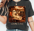 Mentally I'm Here Trendy Fall Ghost Graphic Tee