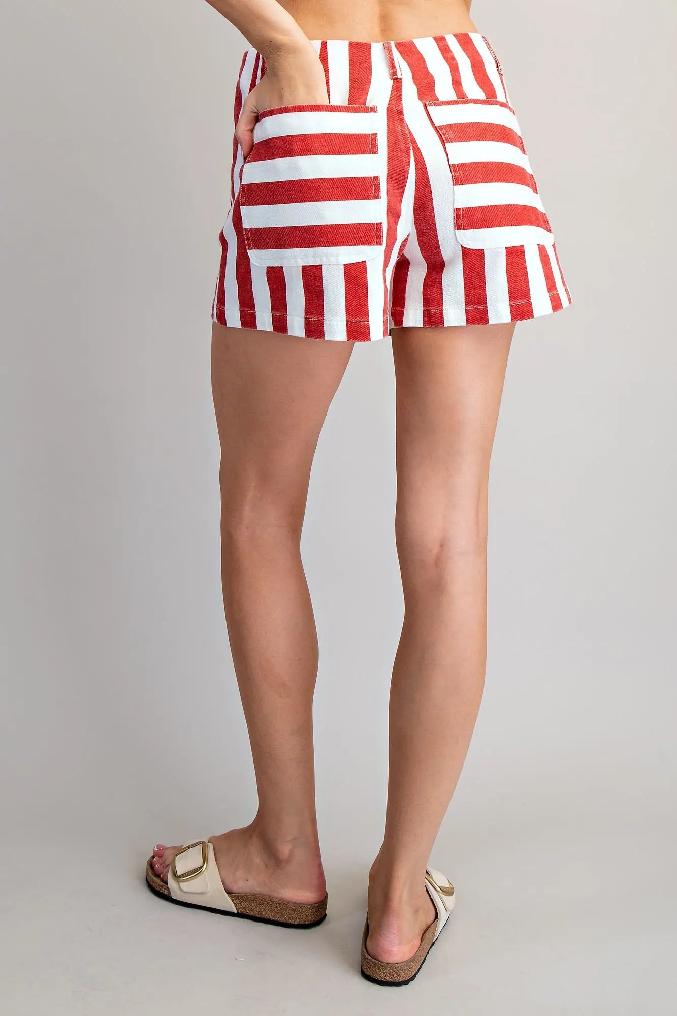 ee:some Red and White Striped shorts