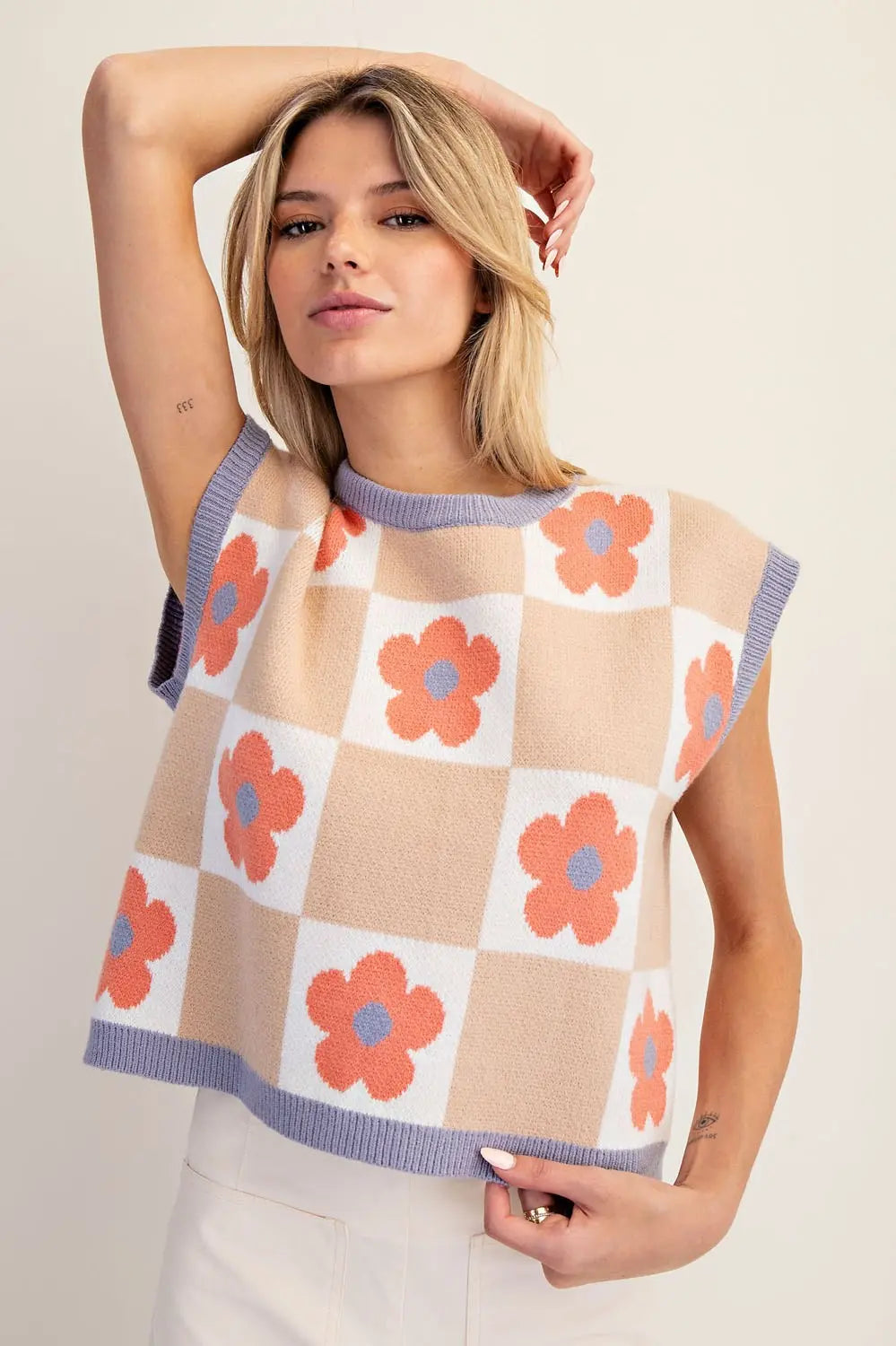 ee:some flowered checkered short sleeve