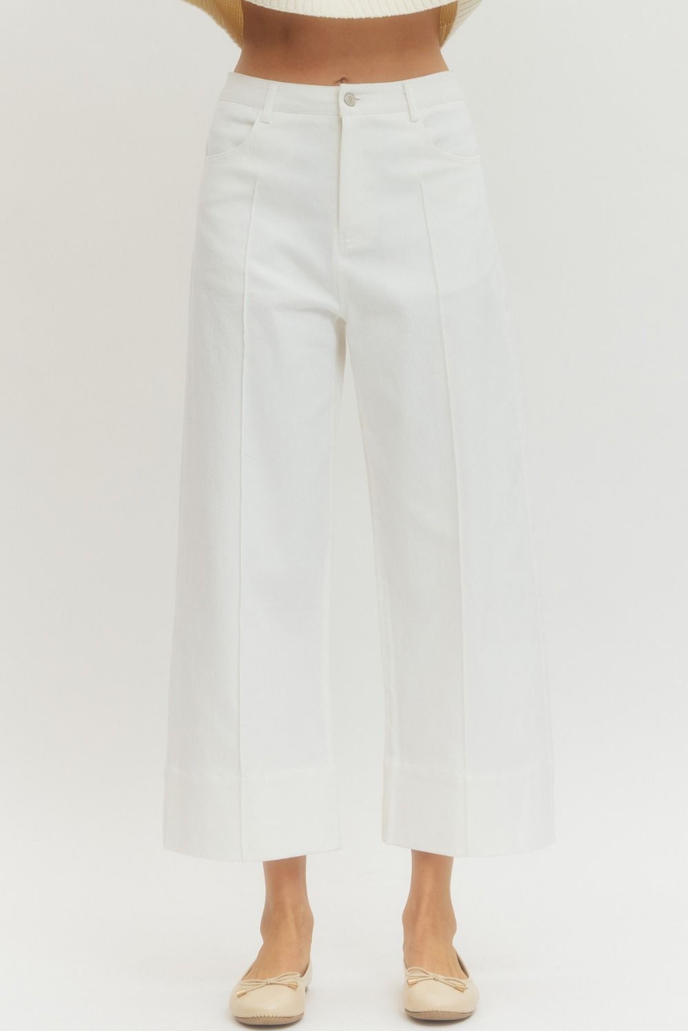 White Wide leg Pants