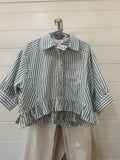 ee:some Green Striped Short sleeve Shirt