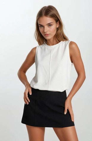 Buttery Soft Brushed Modal Round Neck Sleeveless Swing Top