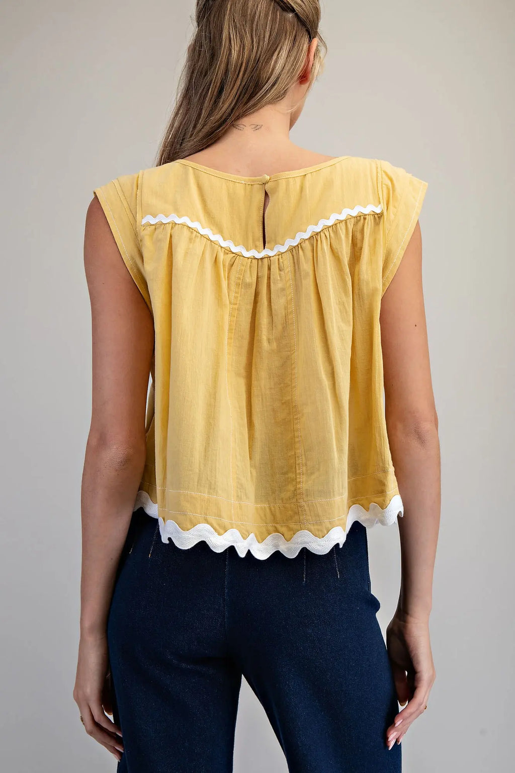 Soft Washed Scalloped Hem Blouse