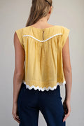 Soft Washed Scalloped Hem Blouse