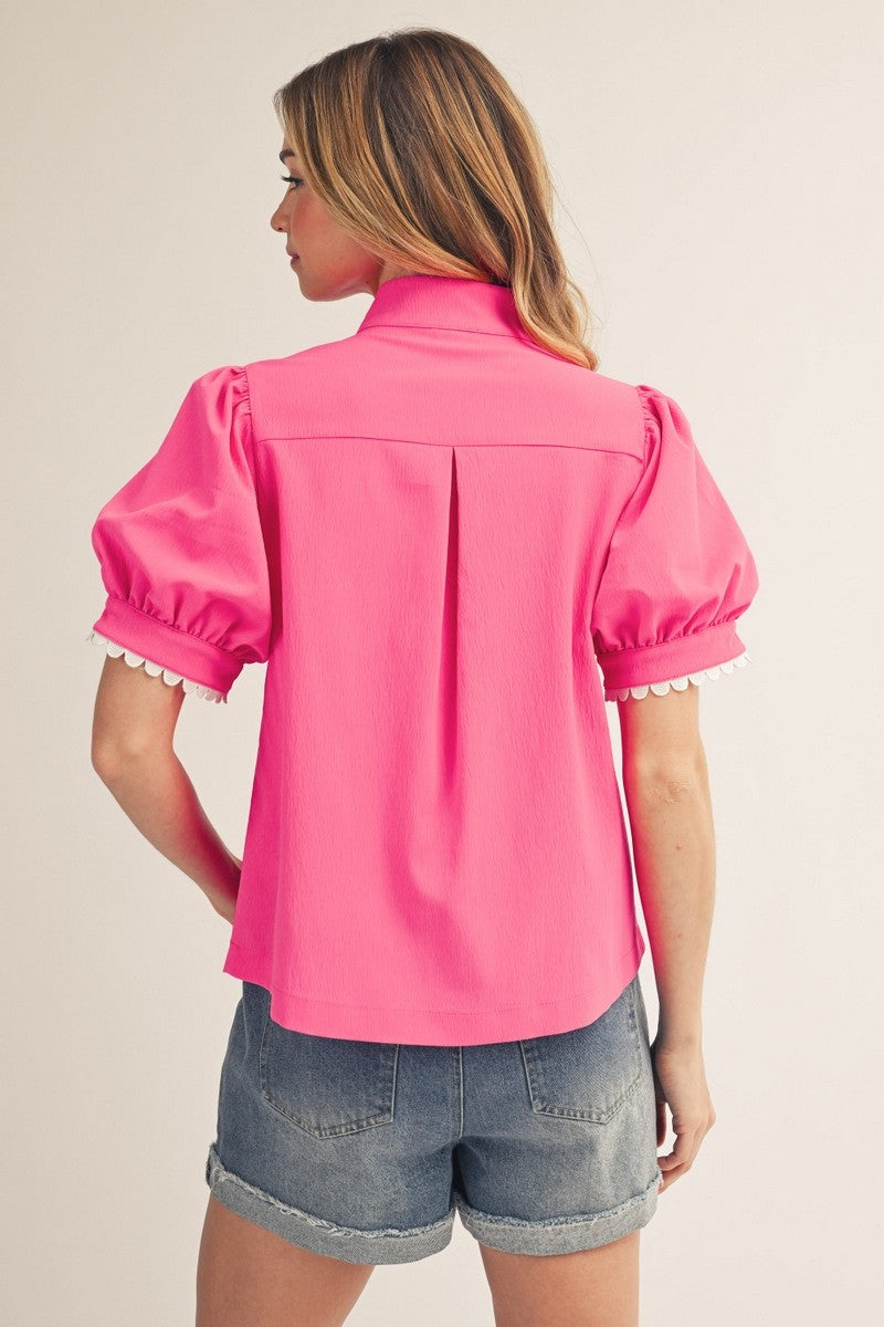 Scallop Trim Accent Solid Crinkle