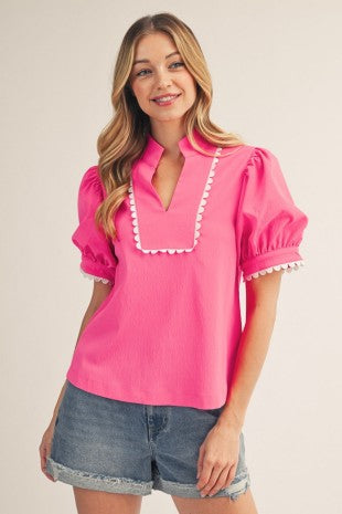 Scallop Trim Accent Solid Crinkle
