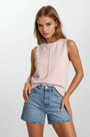 Buttery Soft Brushed Modal Round Neck Sleeveless Swing Top