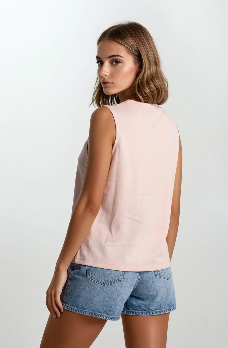 Buttery Soft Brushed Modal Round Neck Sleeveless Swing Top