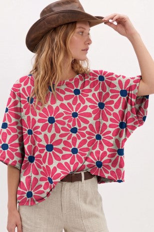 Daisy Floral Loose Fit Sweatshirt Top