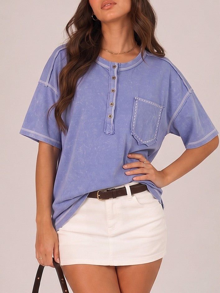 Mineral Washed Oversized Comfy Knit Top