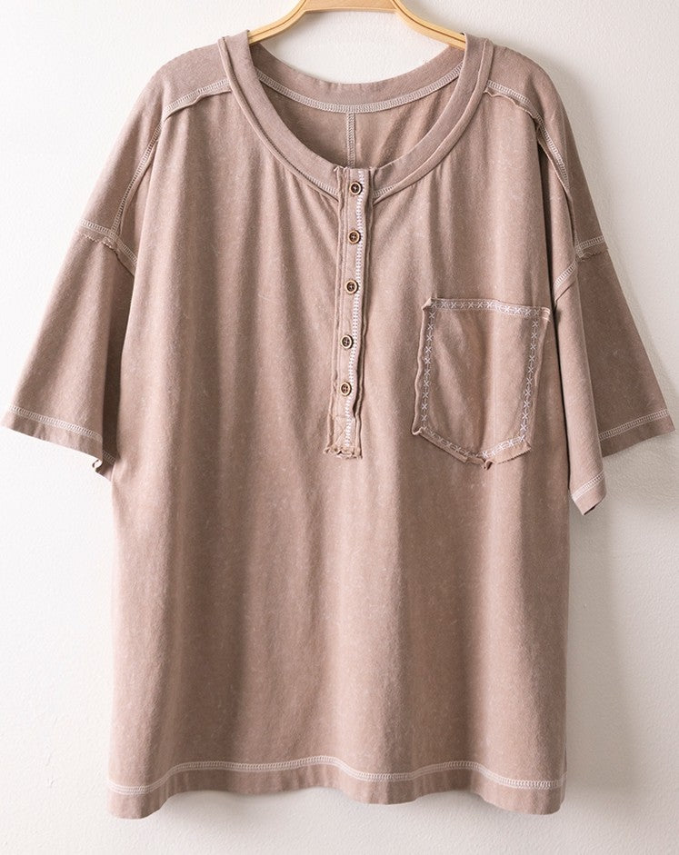 Mineral Washed Oversized Comfy Knit Top