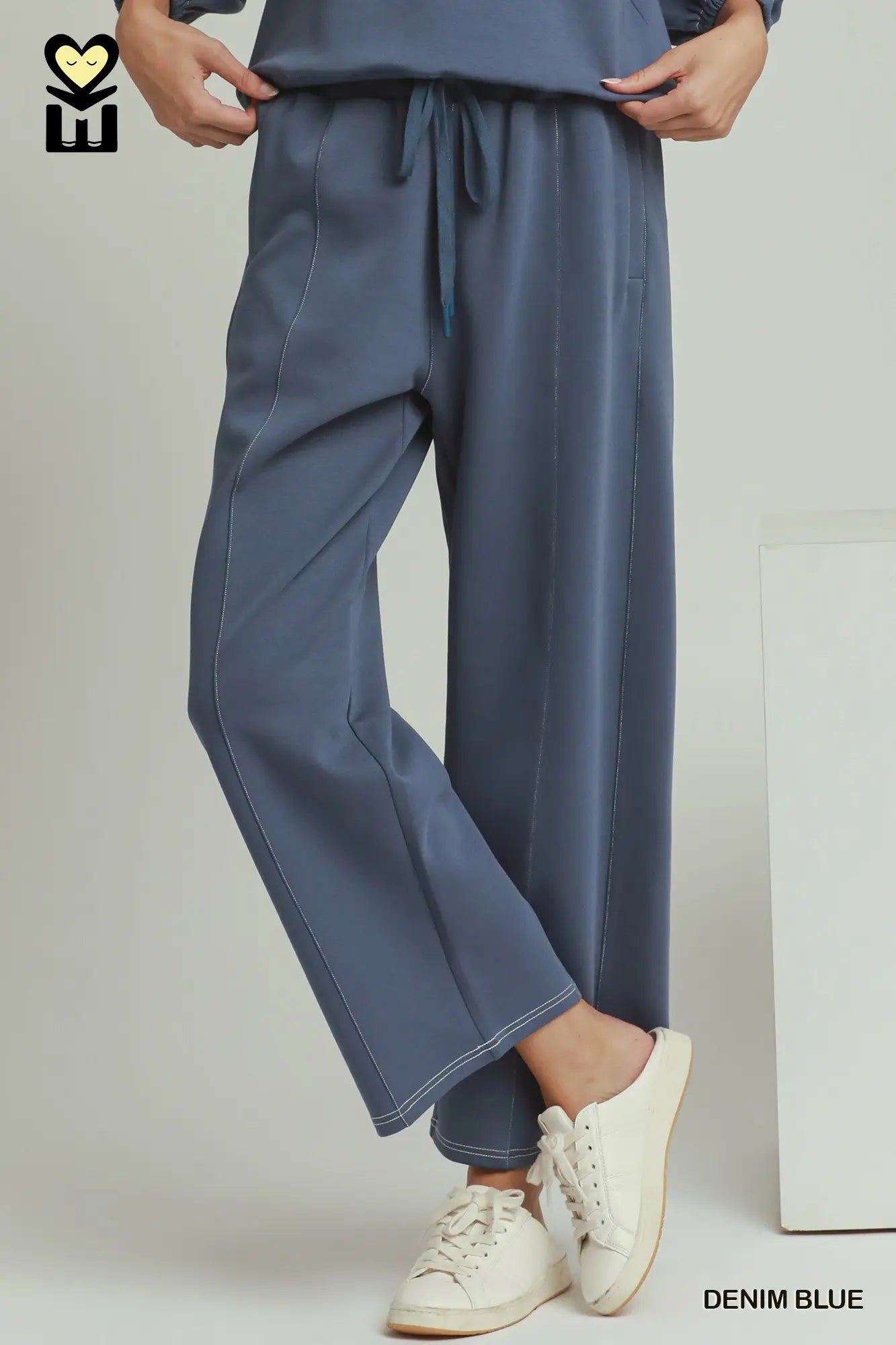 Denim Blue Contrast Stitch Pants