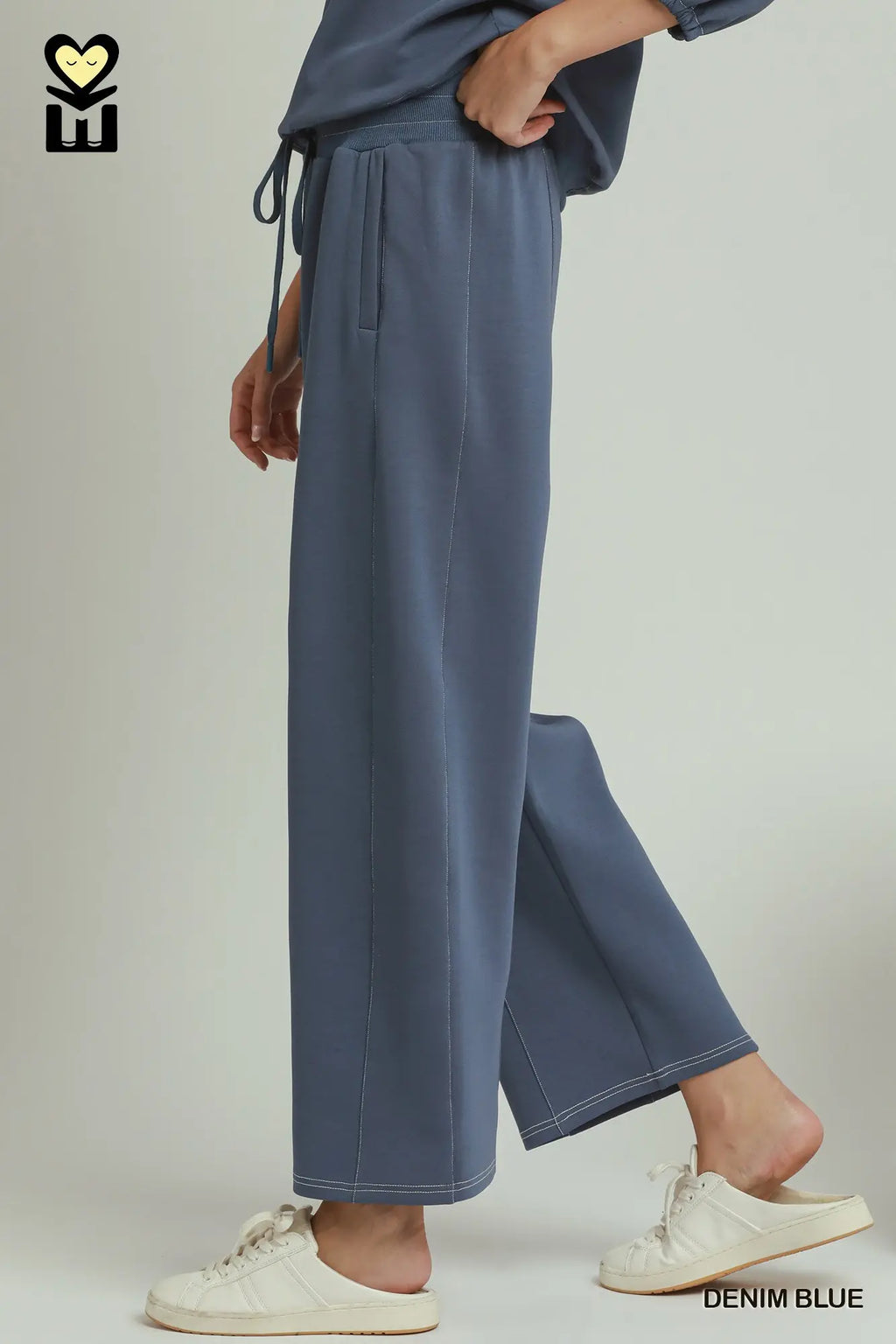 Denim Blue Contrast Stitch Pants