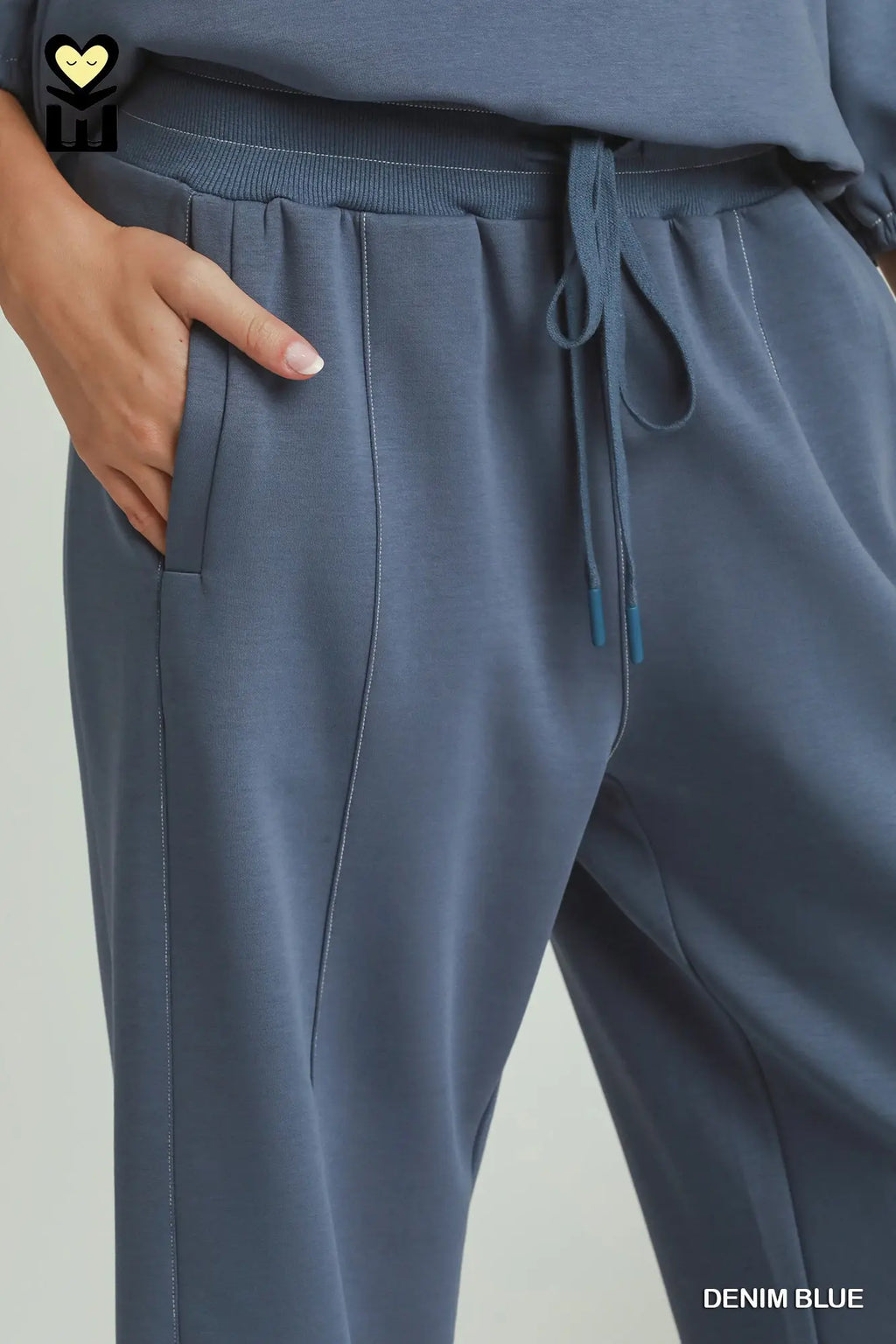 Denim Blue Contrast Stitch Pants