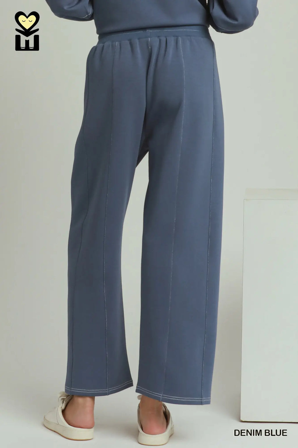 Denim Blue Contrast Stitch Pants