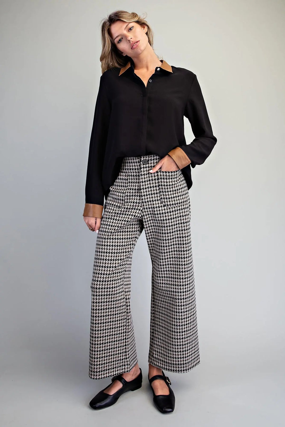 Houndstooth Printed Pants
