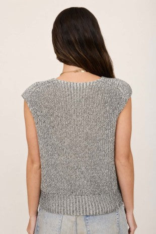 JOA Sleeveless Gray Sweater