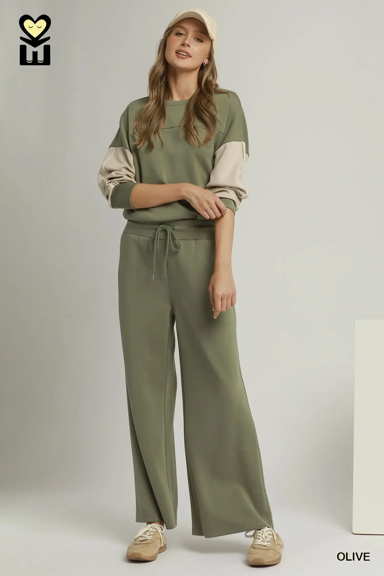 SPACEKNIT Colorblock Wide Leg Pants 28.5"
