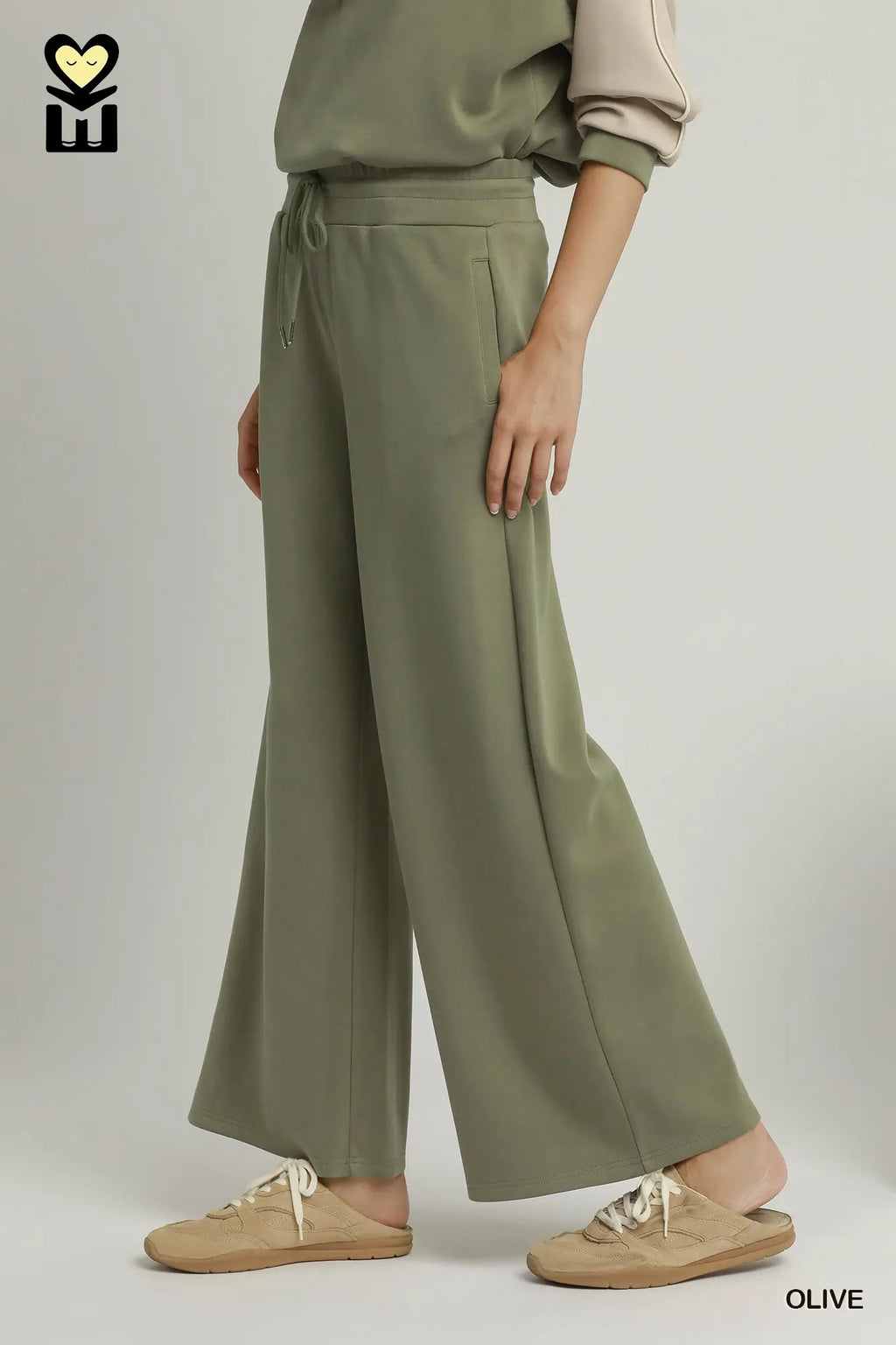SPACEKNIT Colorblock Wide Leg Pants 28.5"