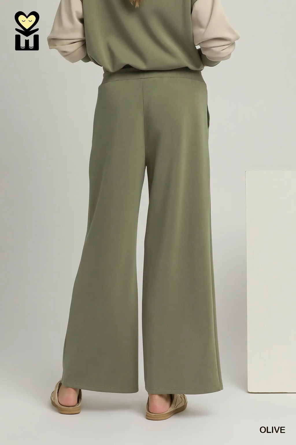 SPACEKNIT Colorblock Wide Leg Pants 28.5"