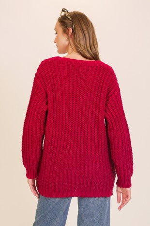 Oversized Chunky Knit Button Cardigan
