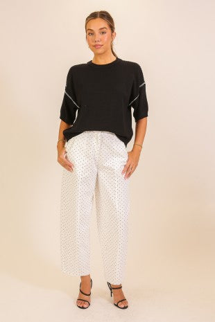 Relaxed Knit Short Sleeve Sweater