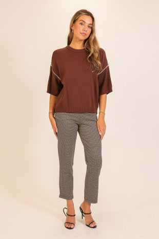 Relaxed Knit Short Sleeve Sweater