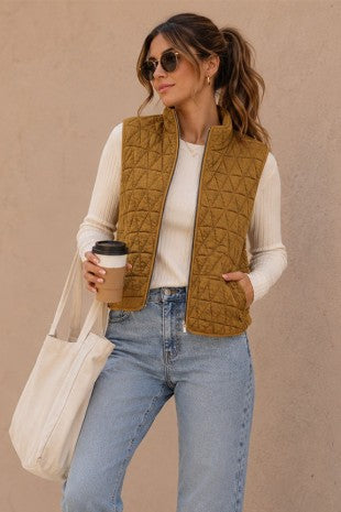 Quilted Zip-Up Vest