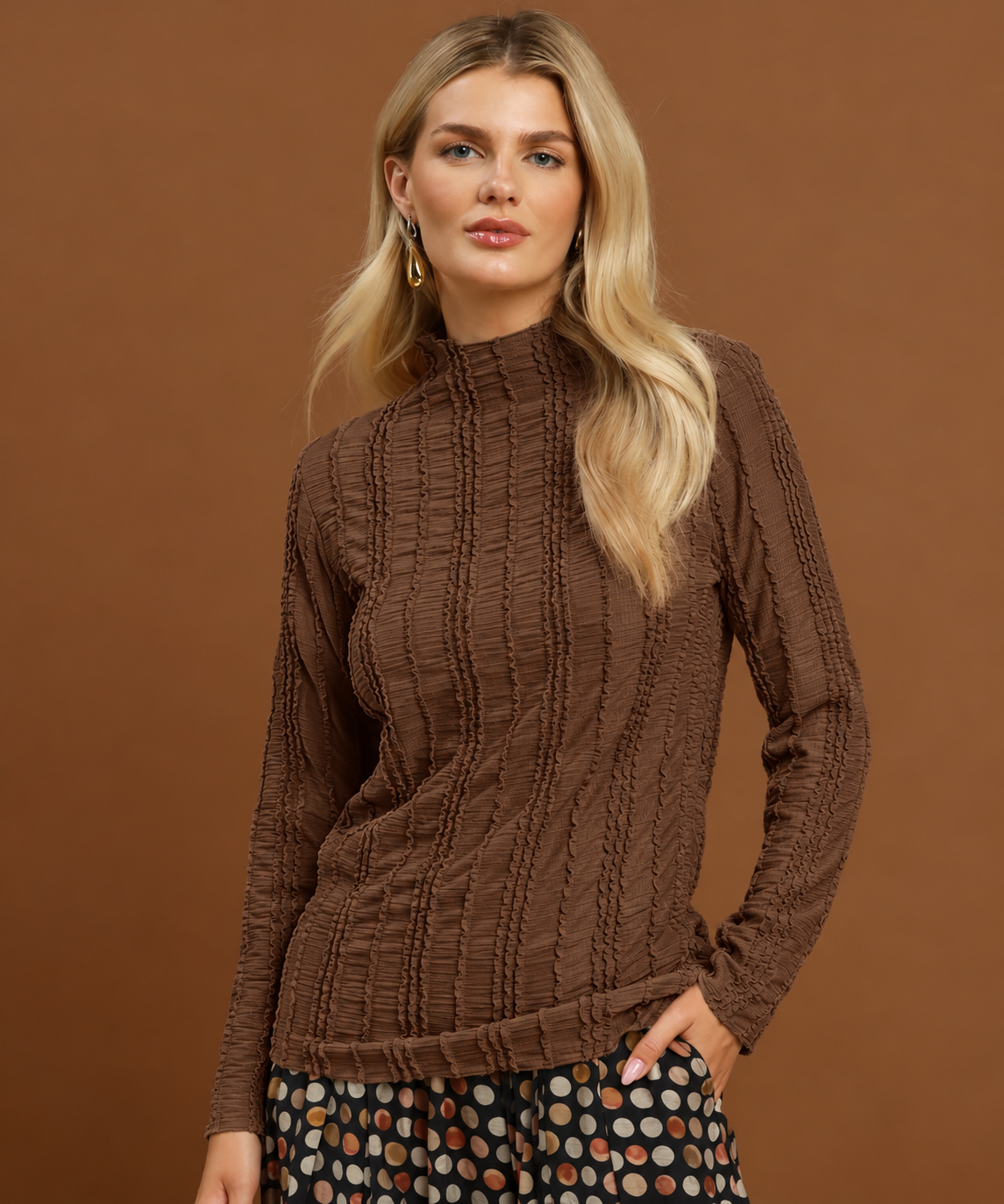 Umgee textured long sleeve top
