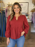 Entro Burgundy 3/4 sleeve top